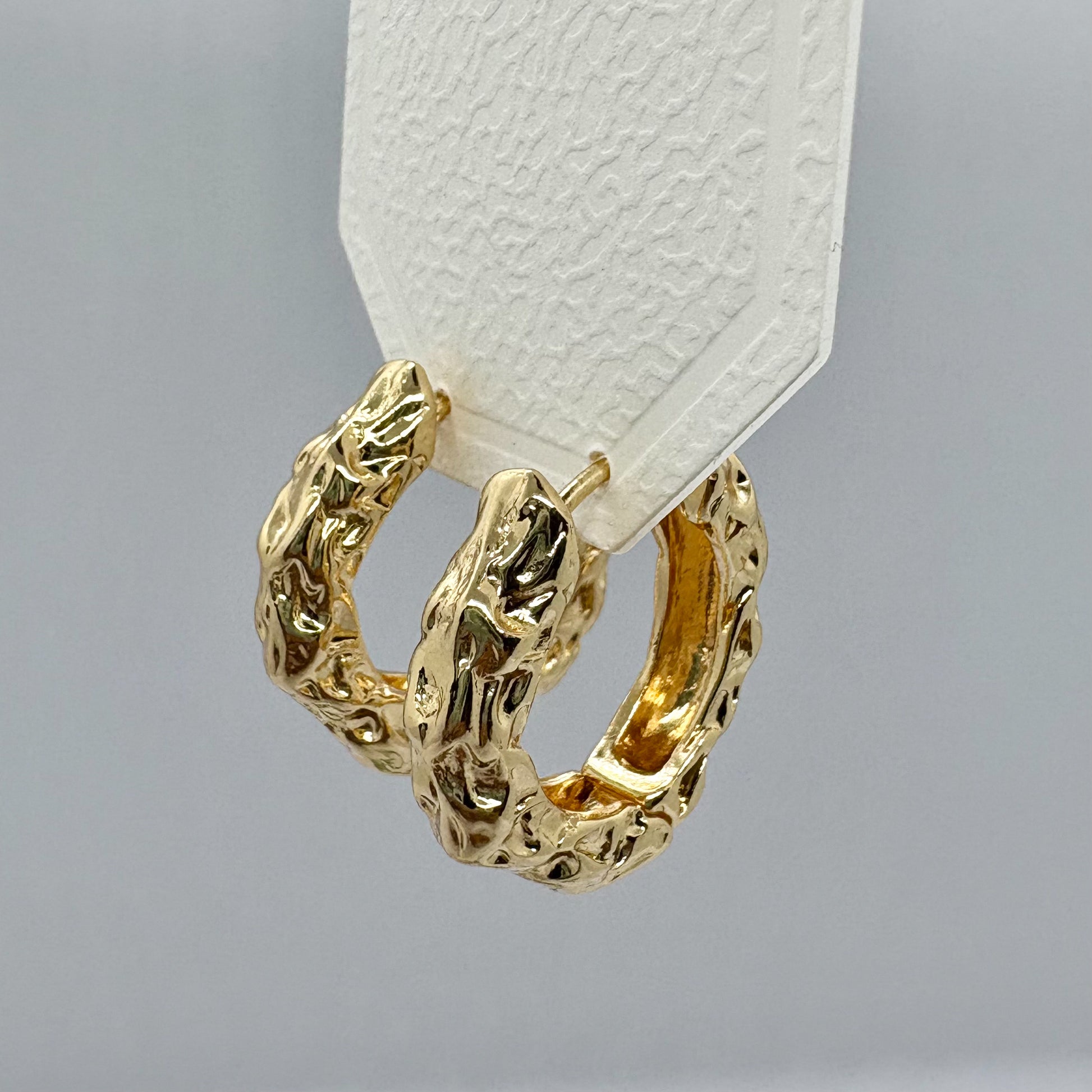 Chunky Textured Golden Hoop Earrings
