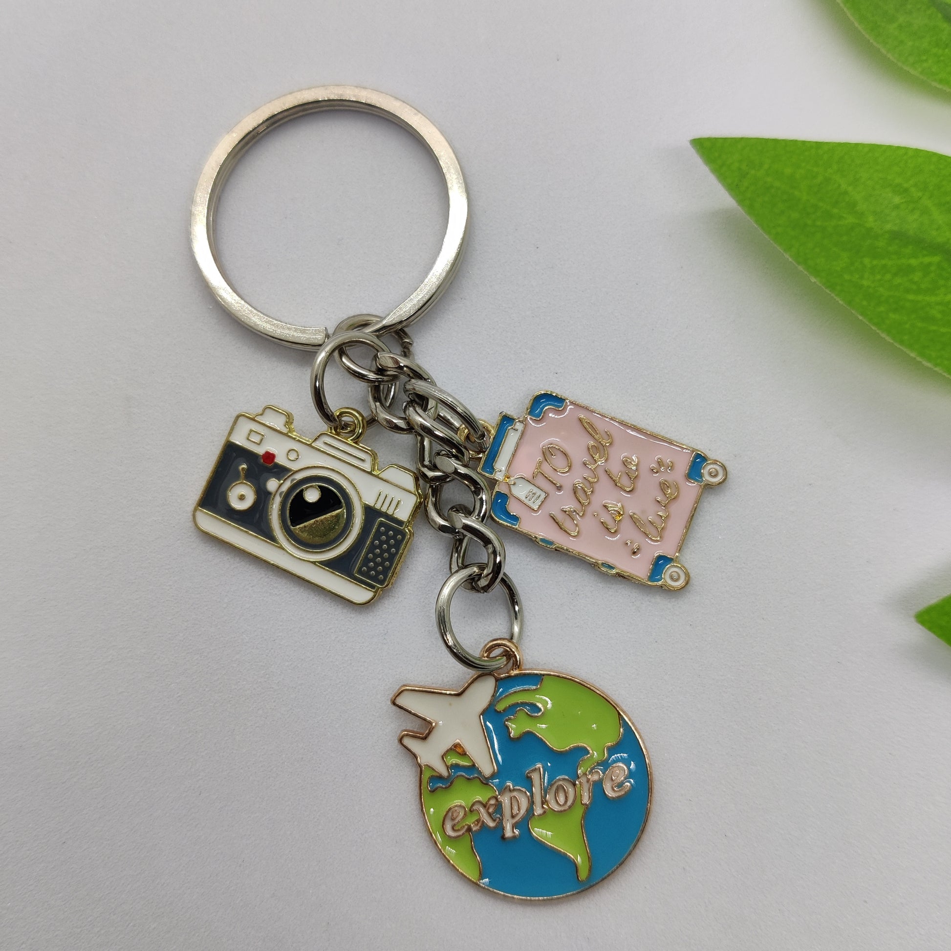 Wanderlust Travel Charm Keychain