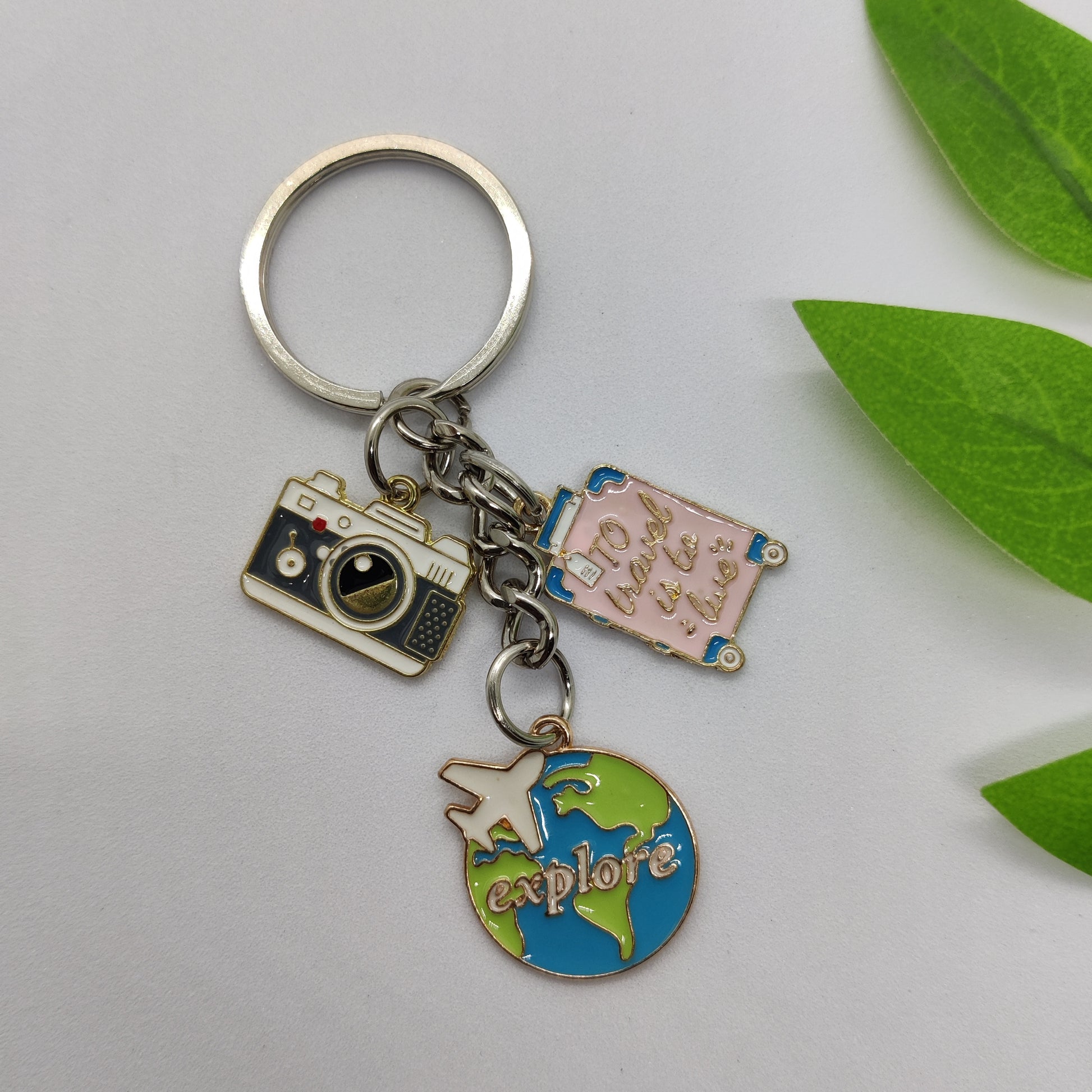 Wanderlust Travel Charm Keychain