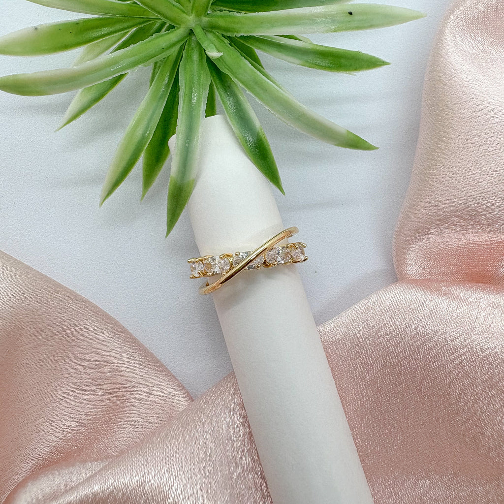 Cross-Band Love Ring (Adjustable)