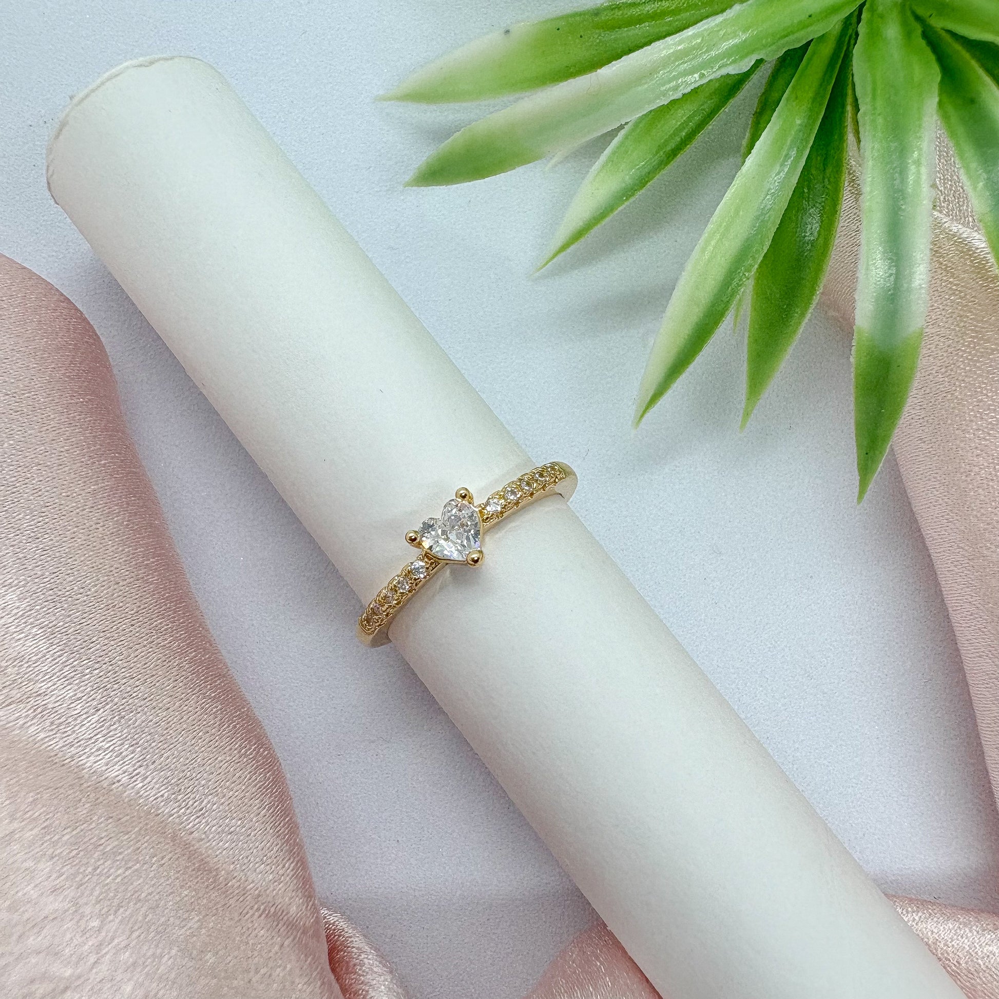 Dainty Heart Diamond Ring (Adjustable)