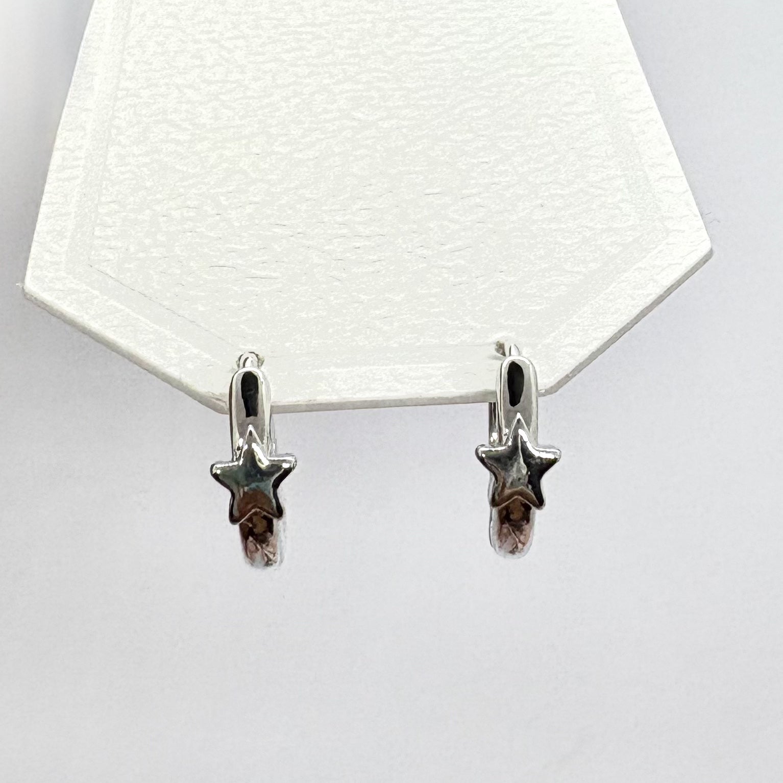 Mini Silver Star Hoop Earrings for Second piercing
