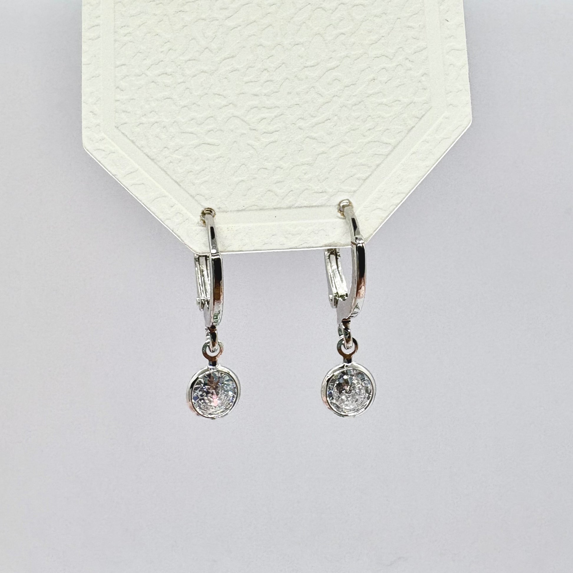 Hanging Diamond Silver Earrings