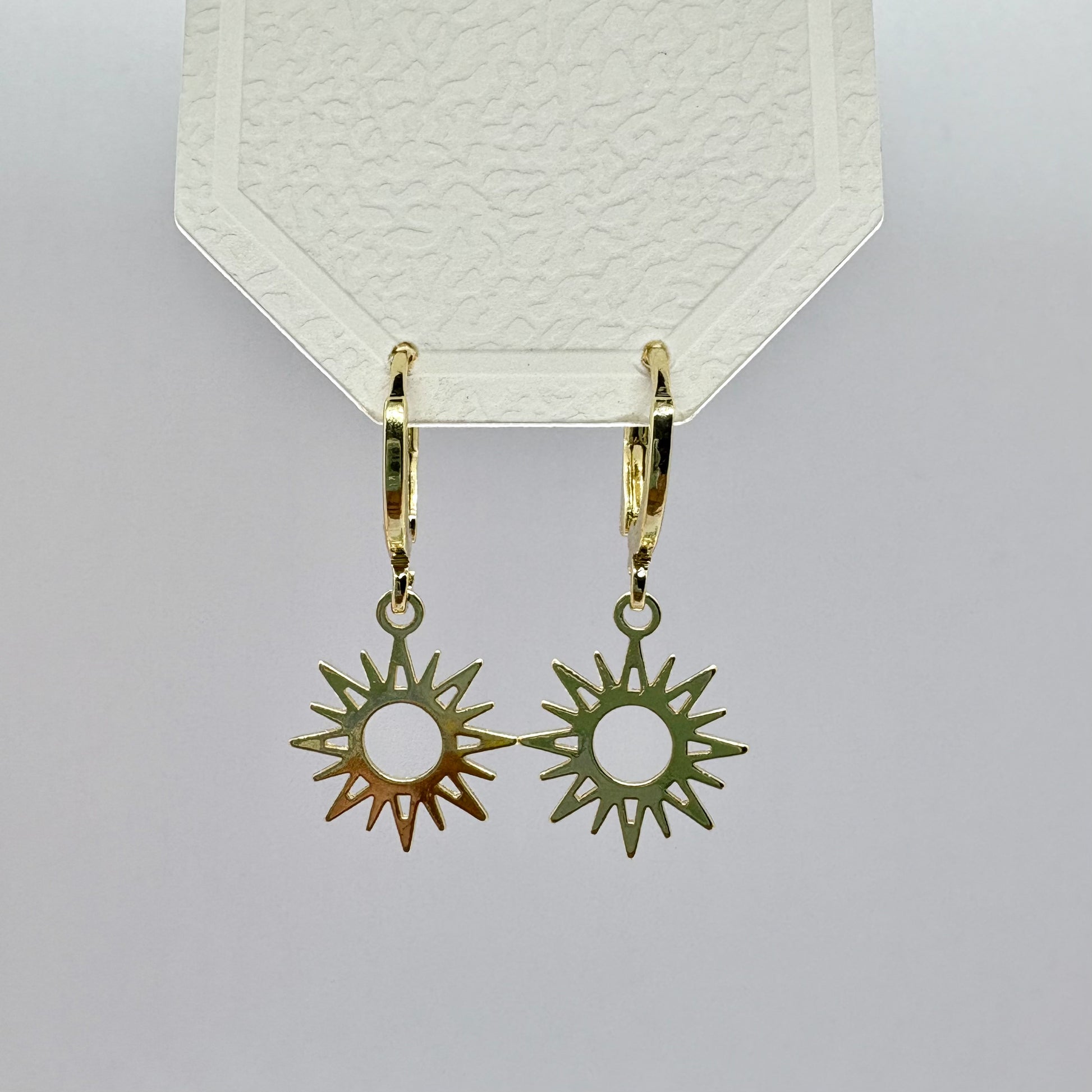 Sun Charm Golden Earrings