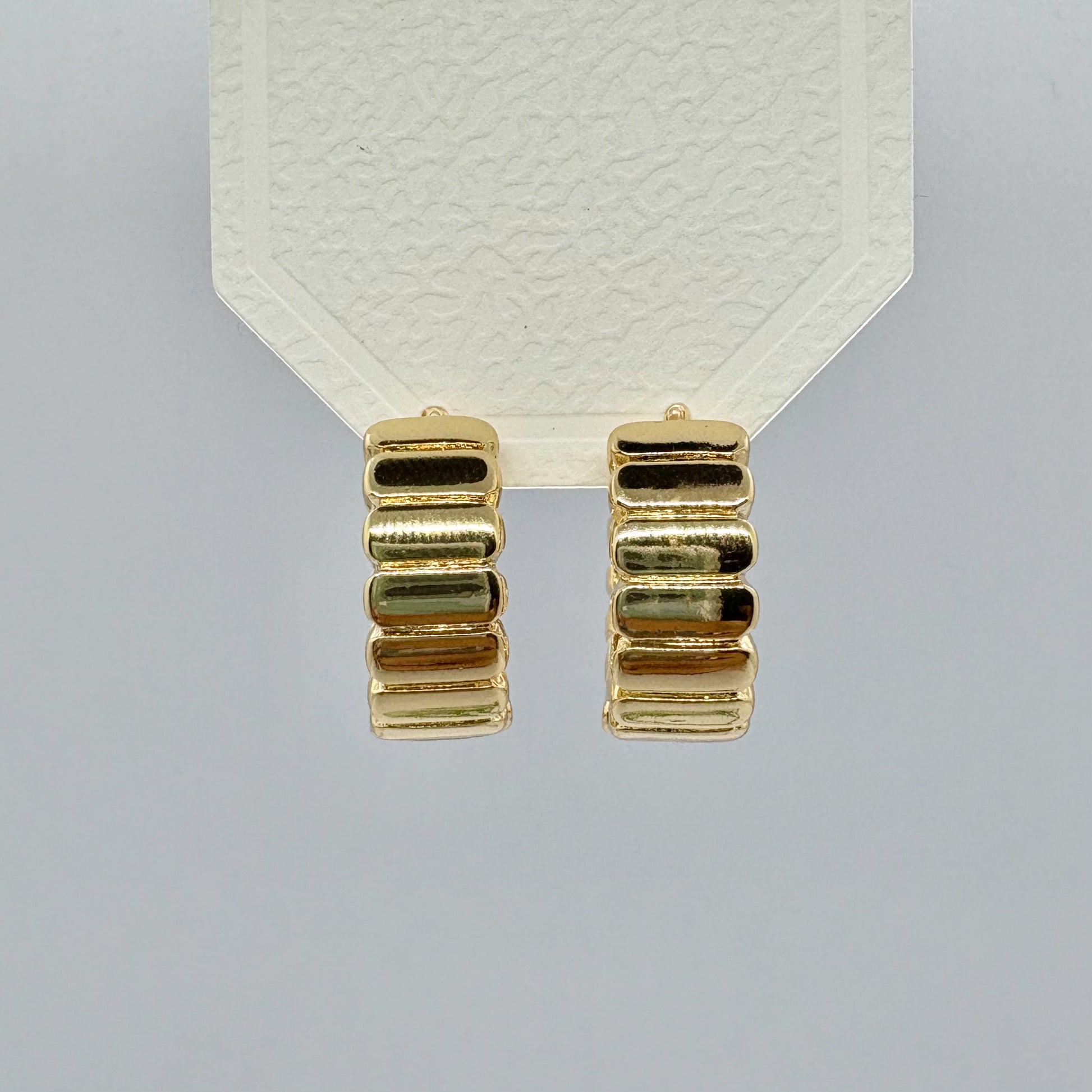 Minimal Bar Golden Hoop Earrings
