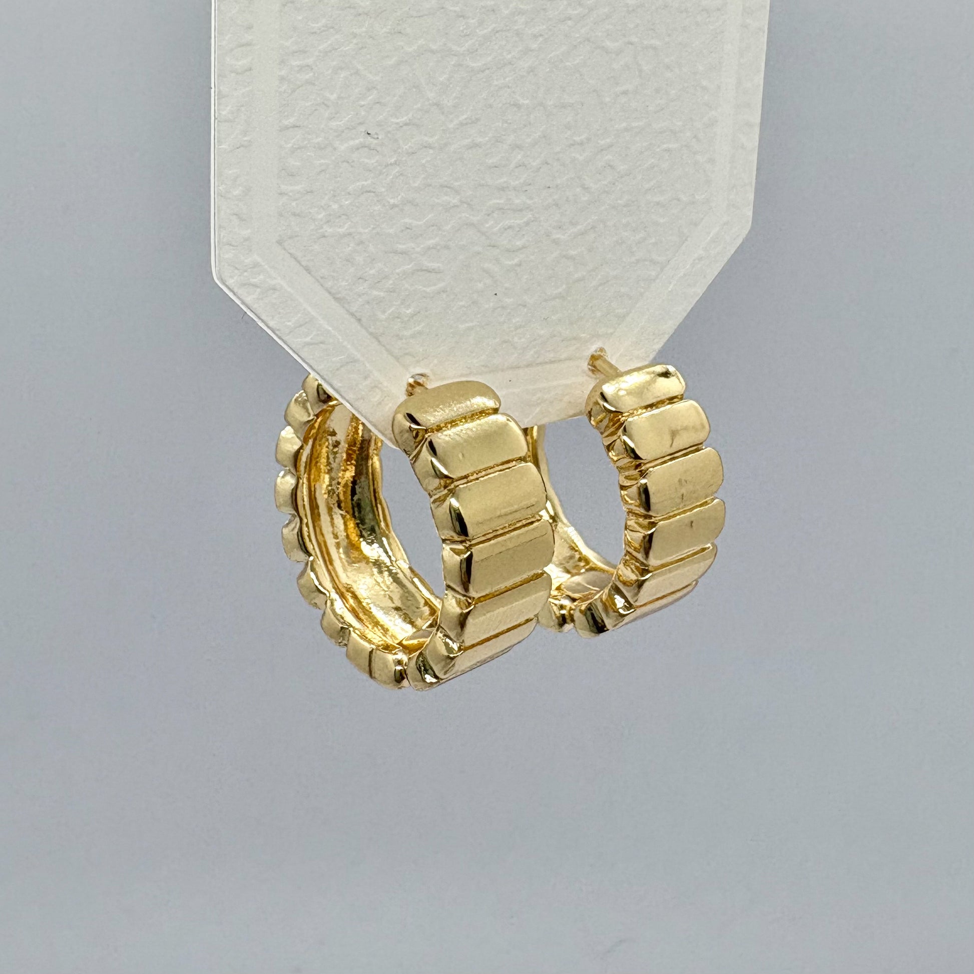 Minimal Bar Golden Hoop Earrings