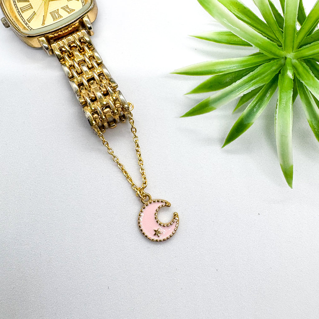 Crescent Moon & Star Watch Charm