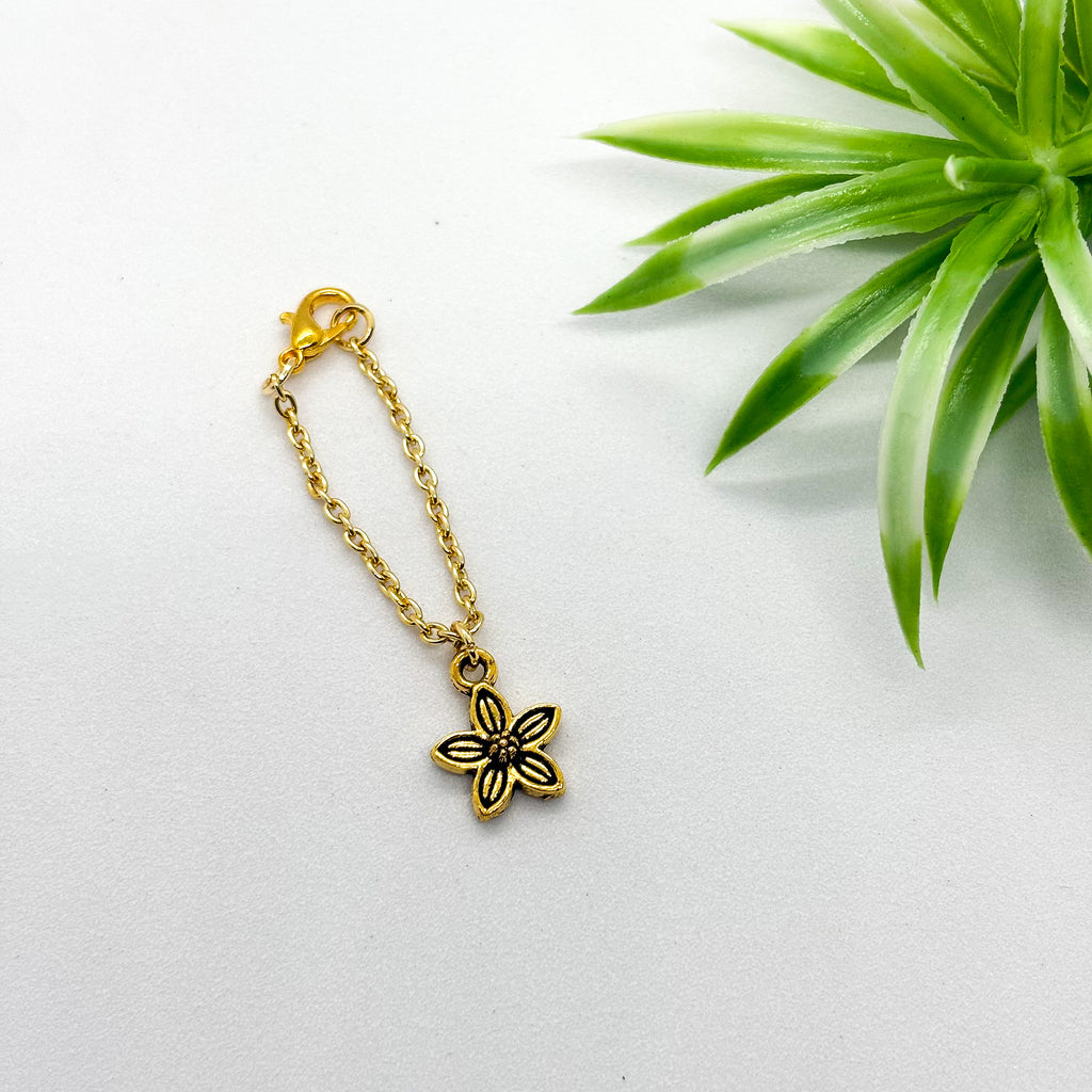 Bloom Flower Golden Watch Charm