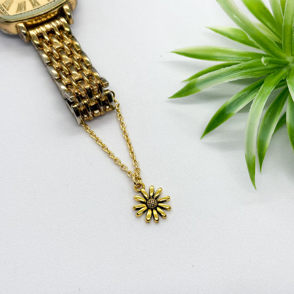 Bloom Flower Golden Watch Charm