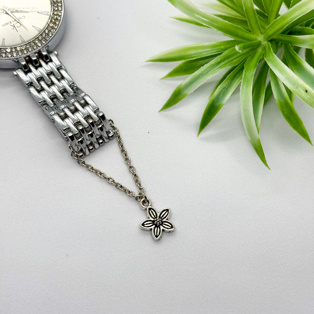 Floral Silver Watch Charm