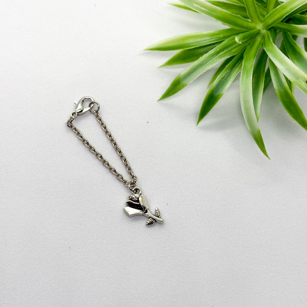 Floral Silver Watch Charm