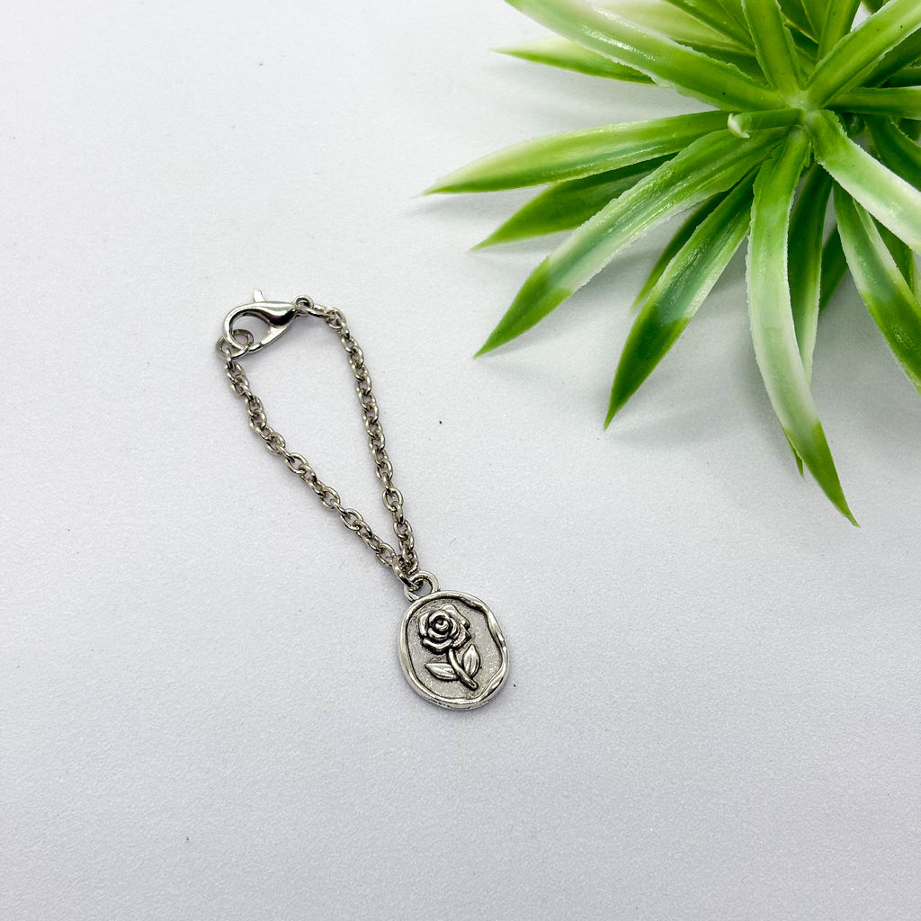 Vintage Rose Silver Watch Charm