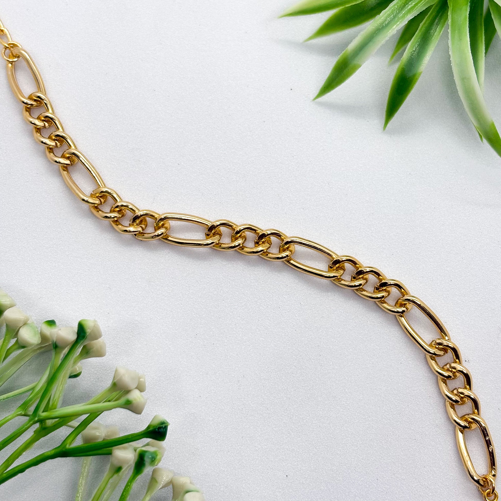 Classic Figaro Gold Chain Bracelet