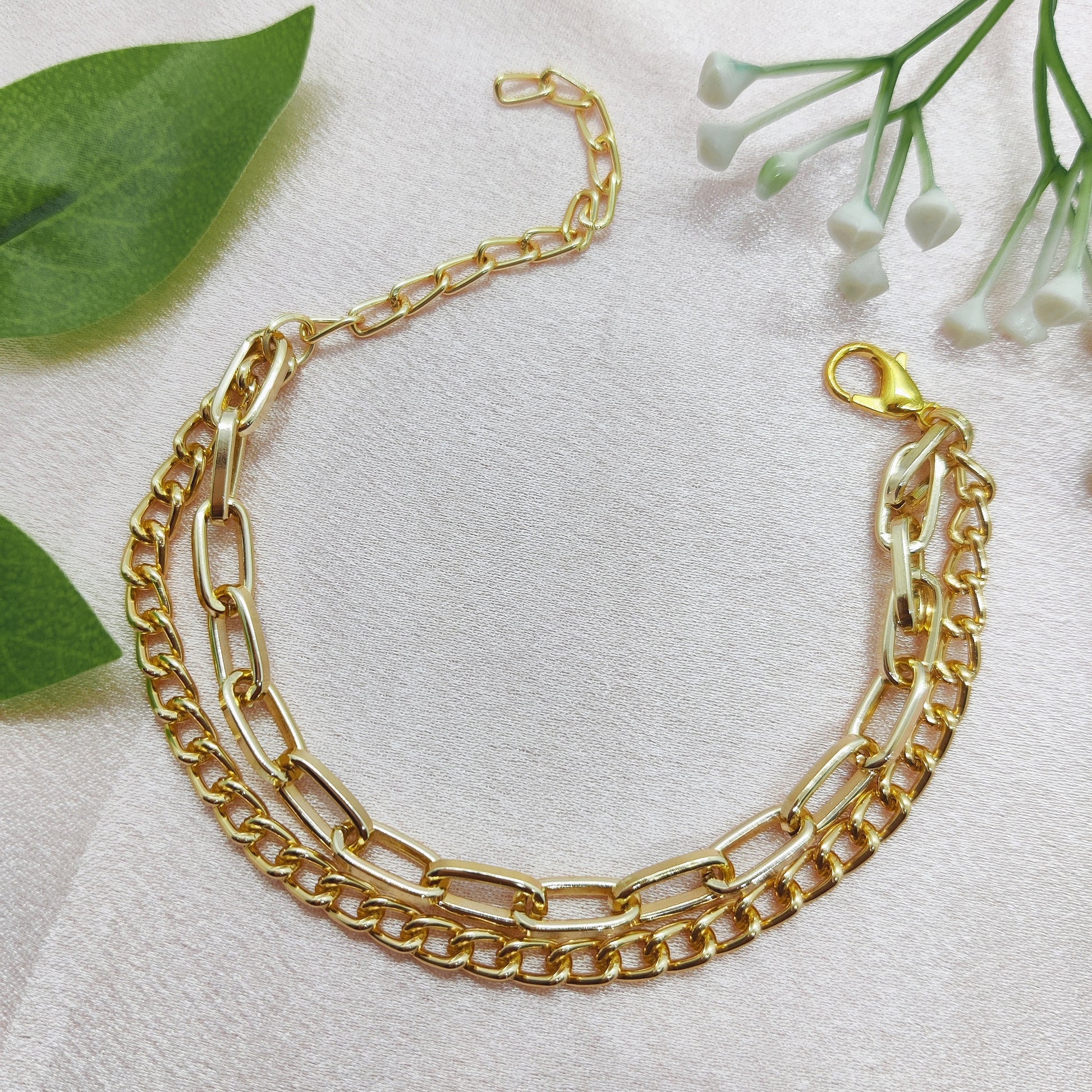 Double Layered Link Chain Bracelet