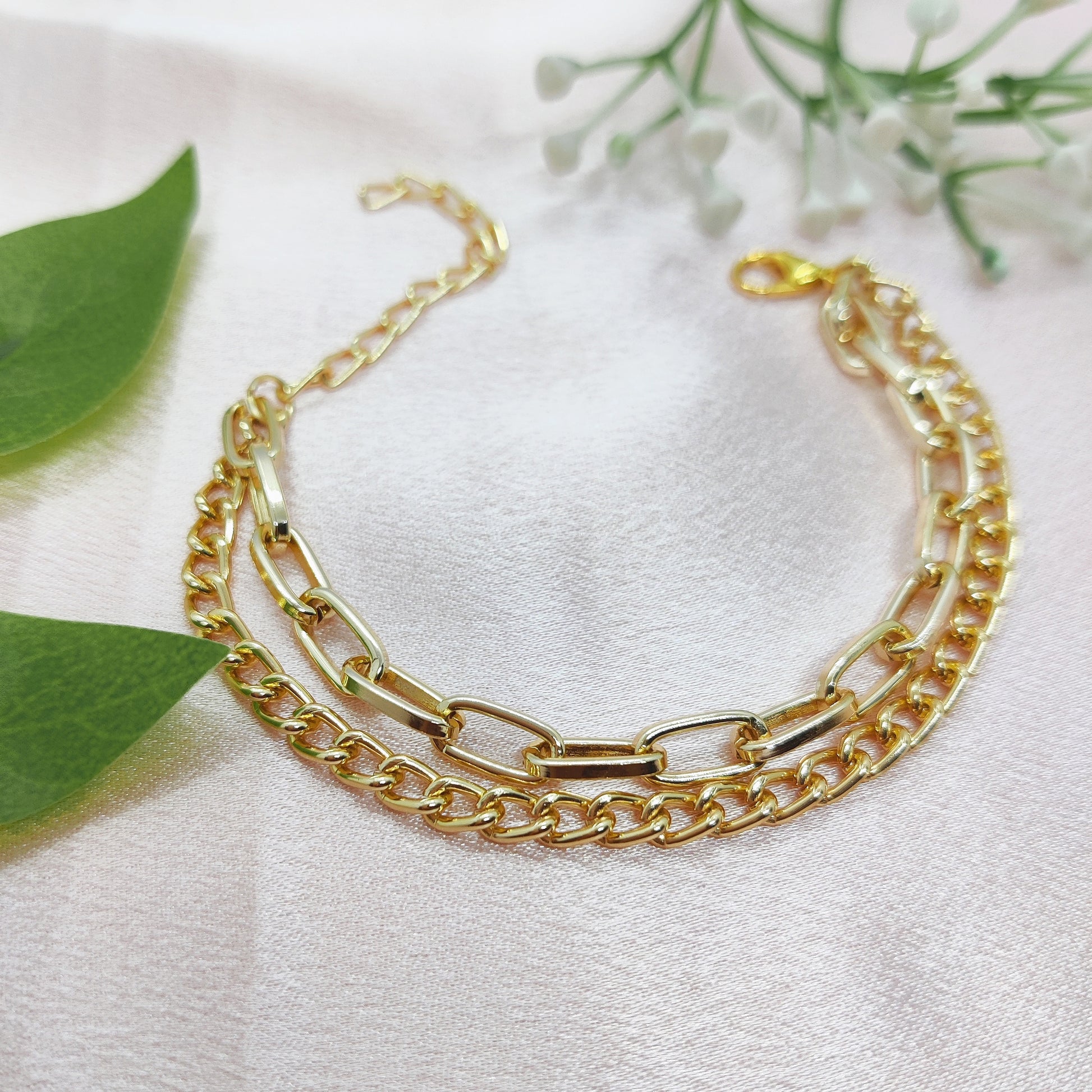 Double Layered Link Chain Bracelet
