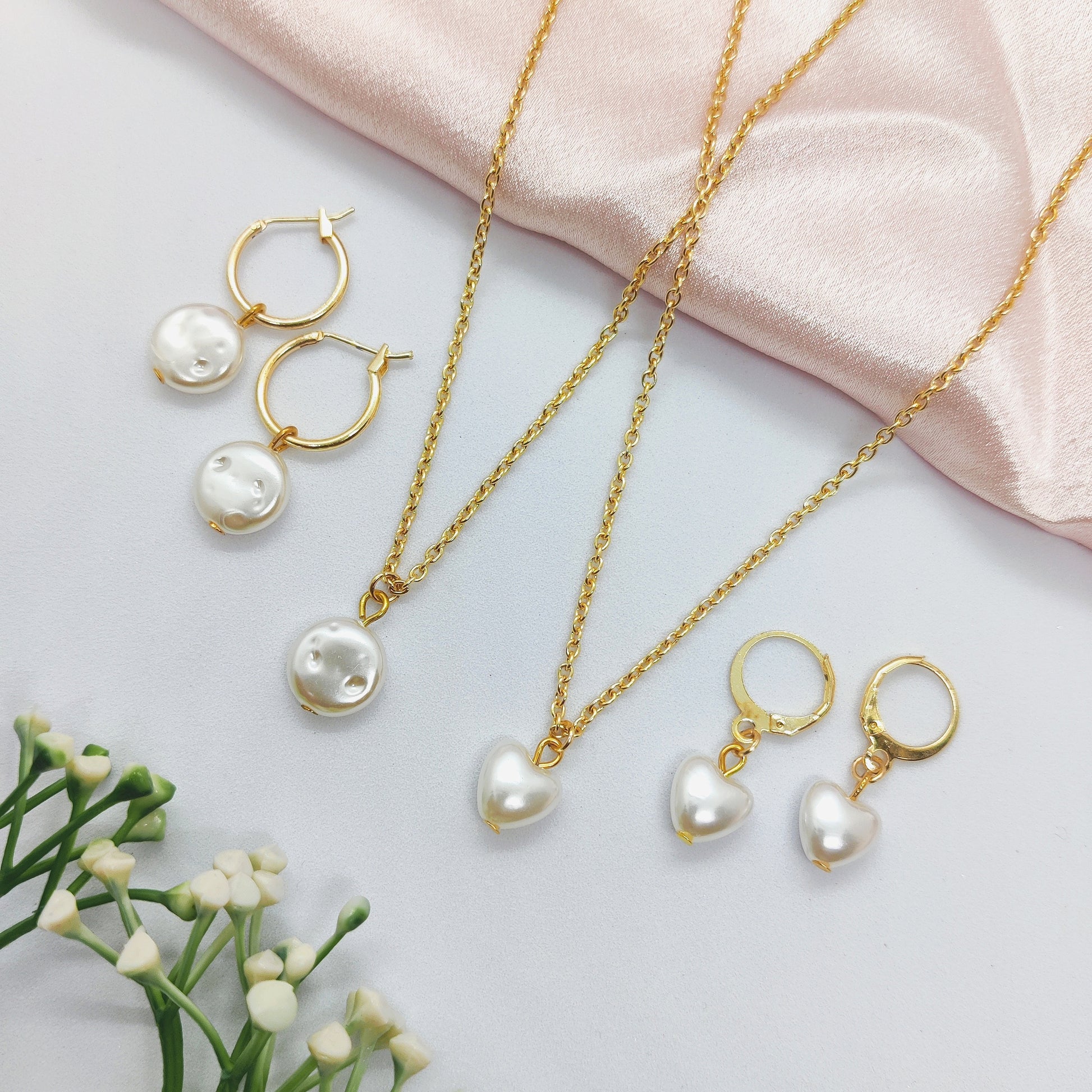 Pearl Perfection Golden Necklace Set