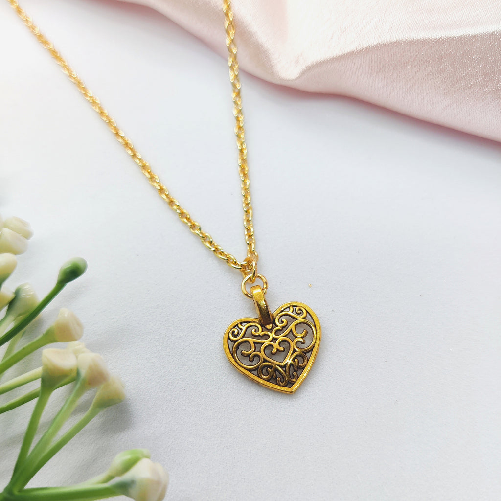 Vintage Heart Charm Necklace