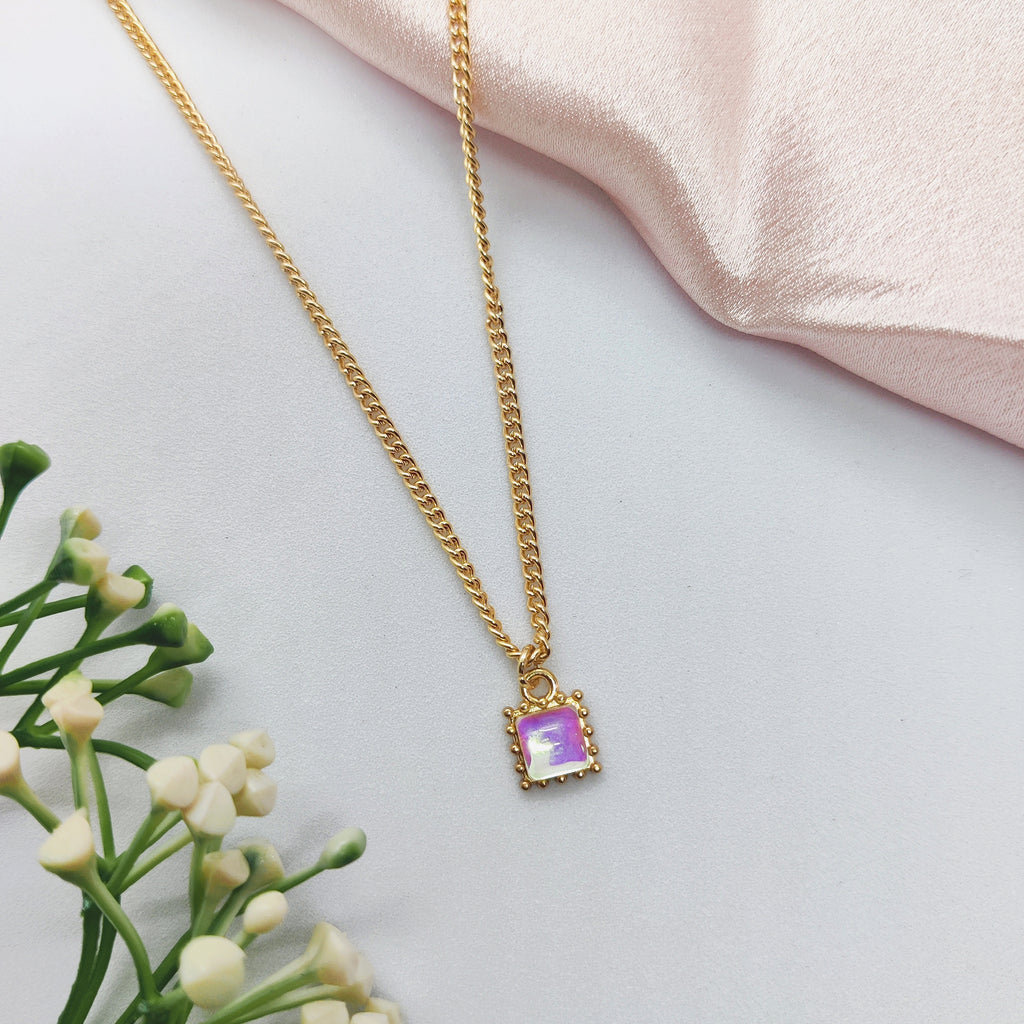 Luminous Stone Golden Charm Necklace