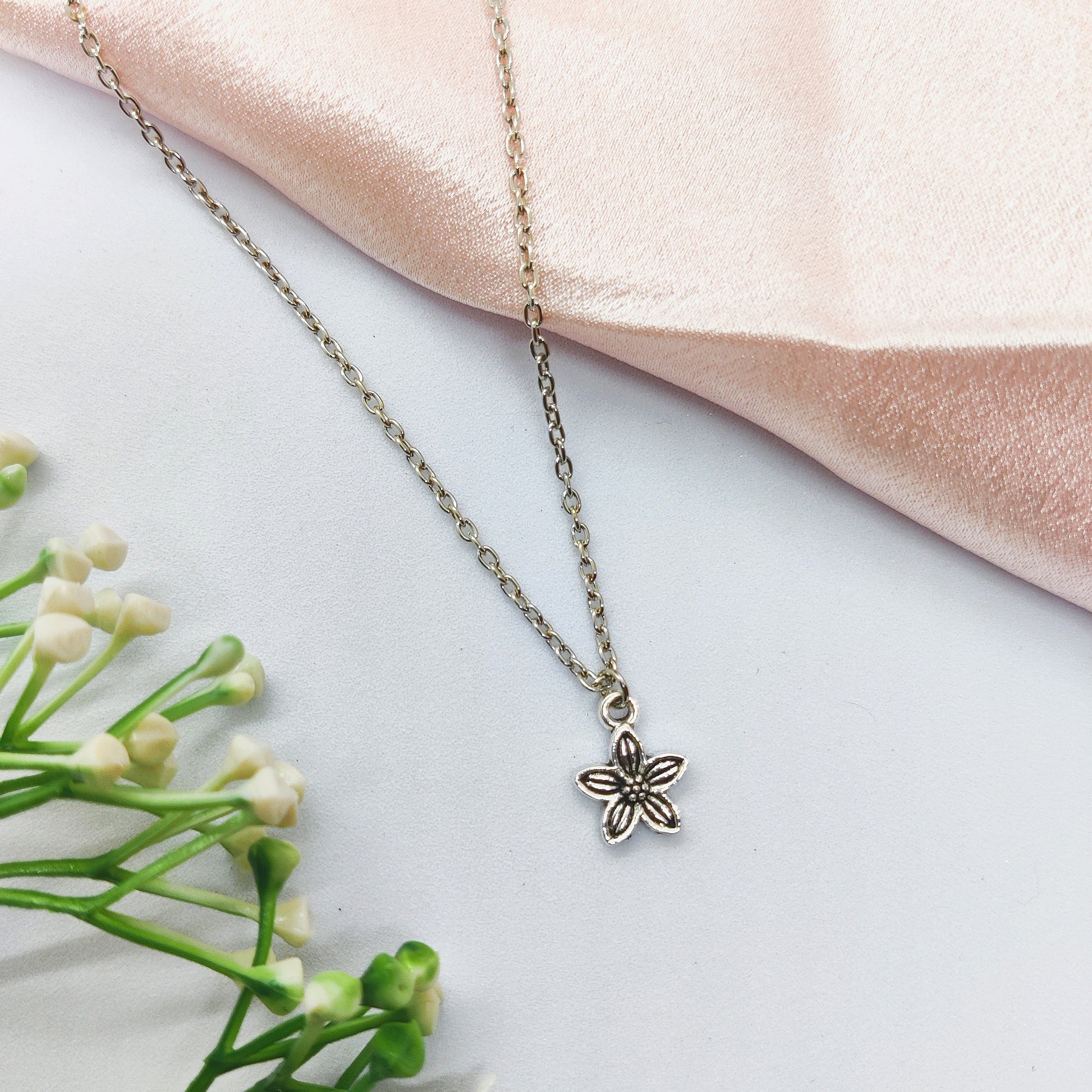Daisy Silver Charm Necklace