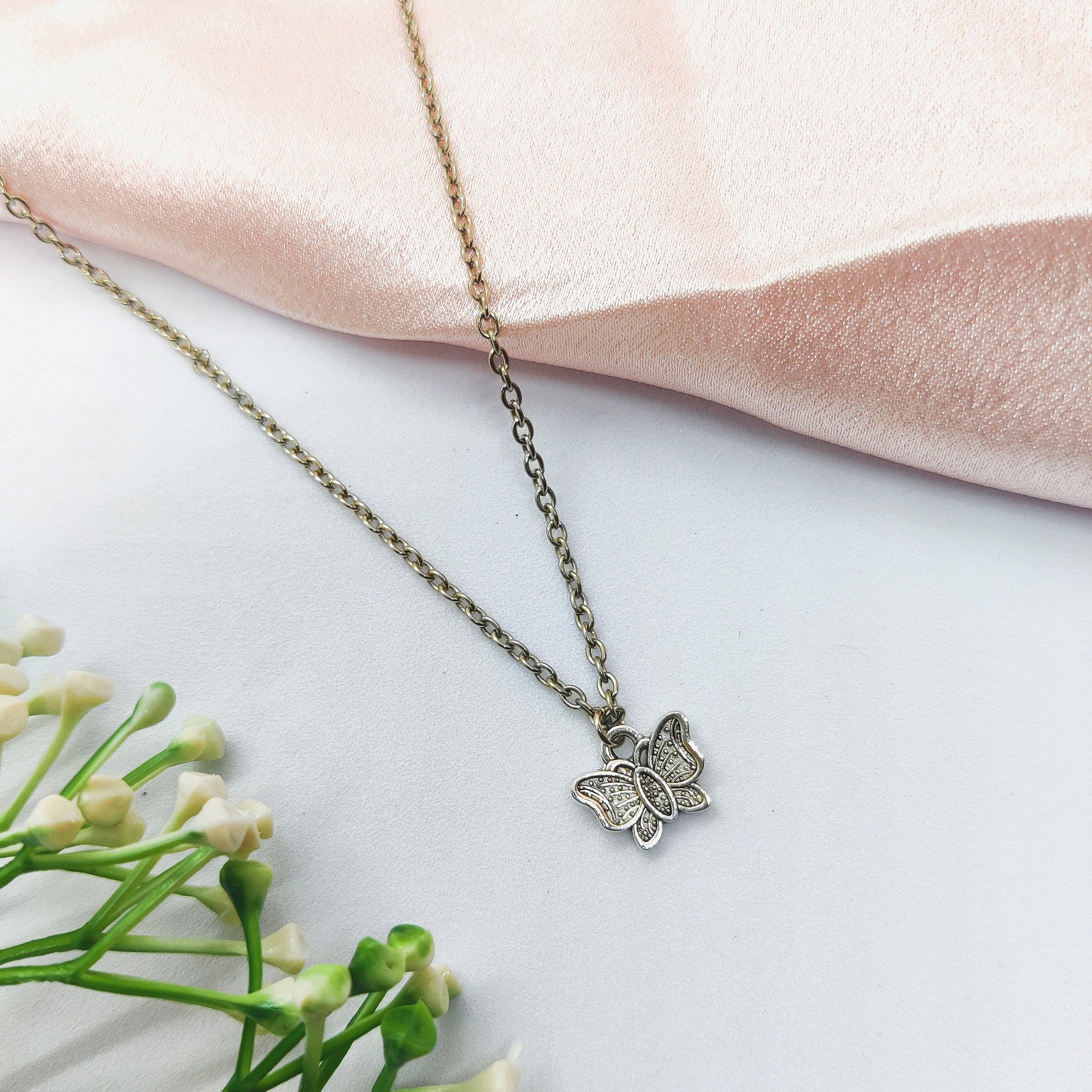 Butterfly Silver Charm Necklace