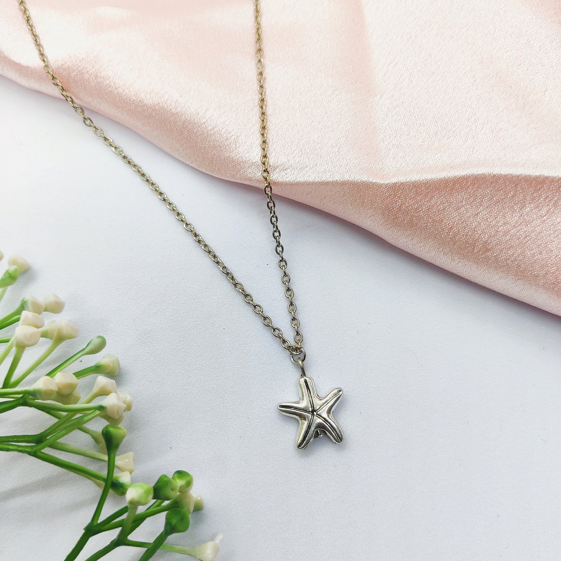 Starfish Silver Charm Necklace