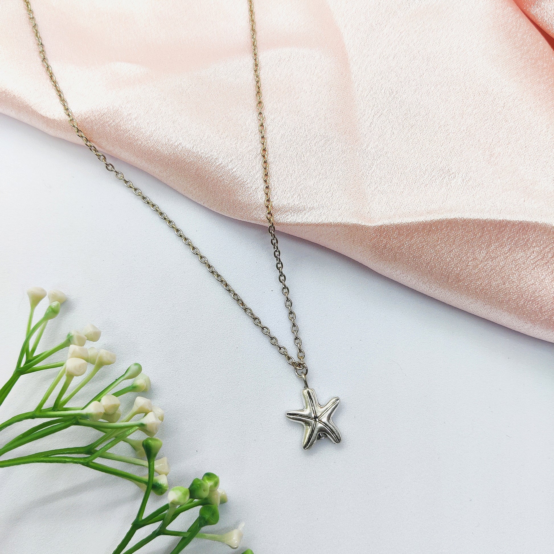 Starfish Silver Charm Necklace
