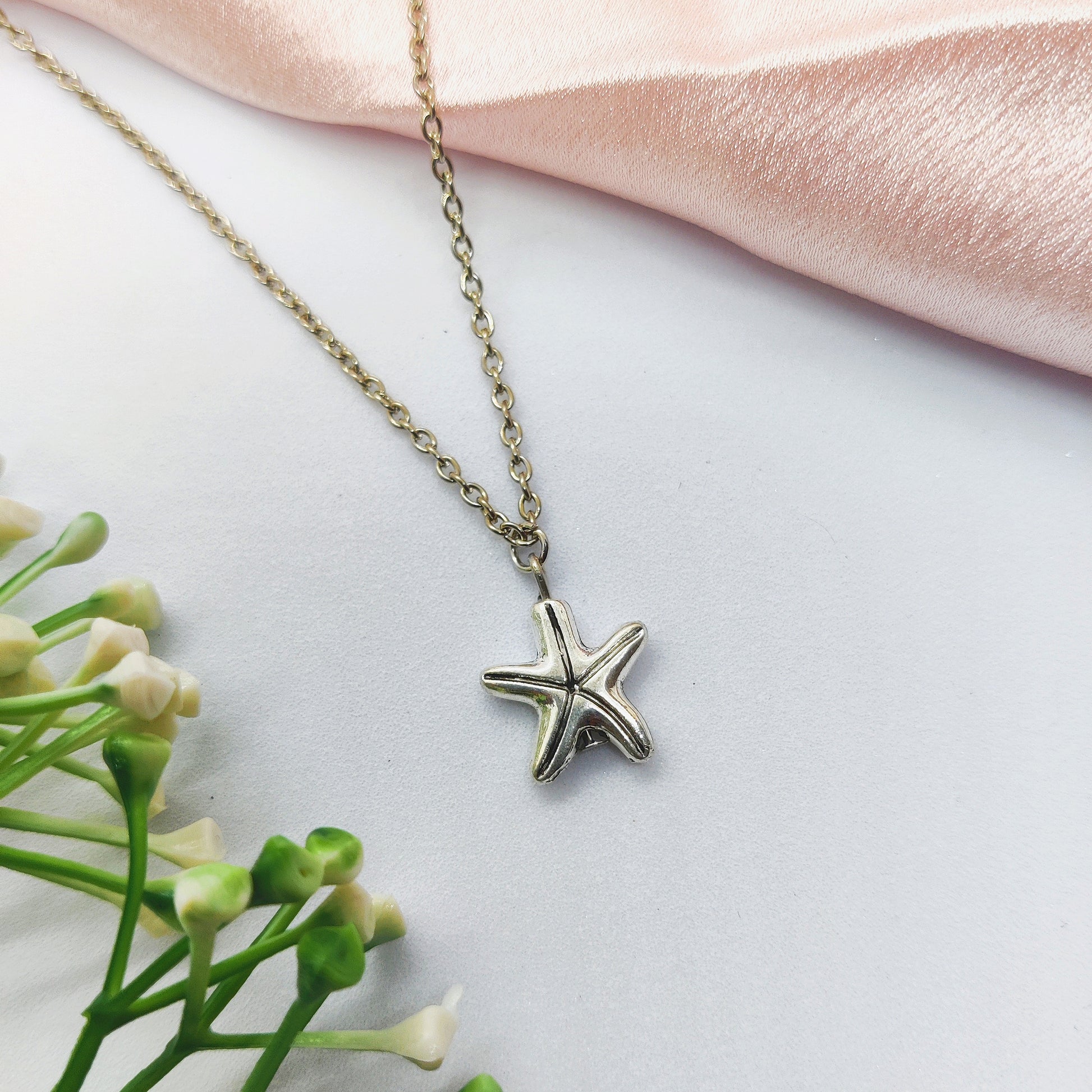 Starfish Silver Charm Necklace